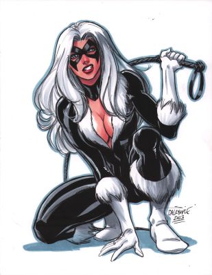 Scott Dalrymple | Black Cat Color Commission - Signed - 2023 | Anthony’s Comic Book Art
