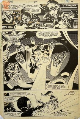 Sal Buscema Ian Akin Brian Garvey | Rom Spaceknight #44 Pg 14 (Marvel, 1983) 1/2 Splash | Will’s Comic Art Page