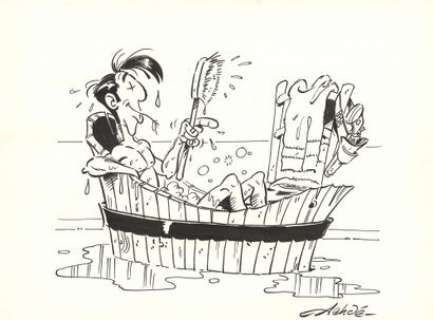 Studios MORRIS ou ACHDÉ... - Lot 401 - * Lucky Luke Encre de Chine sur papier pour une des...