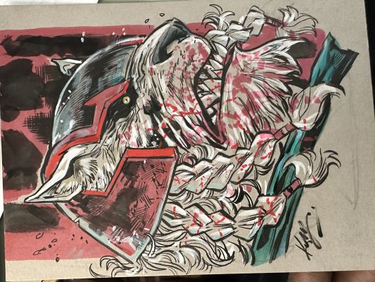 Invincible Battle Beast 6x8 Drawing by Ken Lashley | Raremarq (Buy It Now)