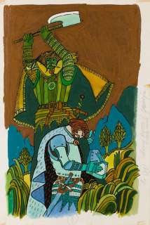 Zbigniew Rychlicki (1922 - 1989) | Zbigniew Rychlicki | "O Królu Arturze i Rycerzach Okrągłego Stołu", projekt ilustracji, 1978 | Desa Unicum