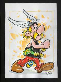 Asterix - Francesco Barbieri - origina illustr. "Dedicated Uderzo & Goscinny" - Page volante - EO | Catawiki