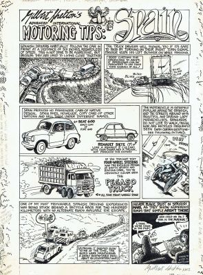 Gilbert Shelton | Advanced Motoring Tips – Spain | La Galerie de la Bande Dessinée