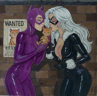 Cat woman and Black Cat 11,5” X 11,7” | Raremarq (Buy It Now)