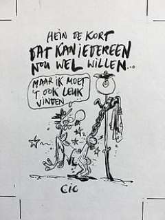 Hein de Kort - Originele Cover Illustratie - Dat kan iedereen nou wel willen - (1992) | Catawiki