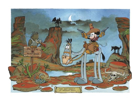 Federico Bertolucci | The Bat Bandit at Inferno Gulch [Topolino e il bandito pipistrello] prova d’artista [A.P.] | Krazy Art Gallery