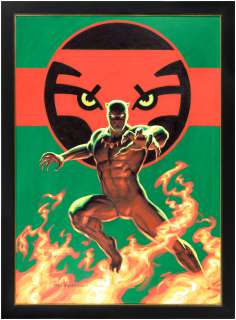 "BLACK PANTHER" #5 VARIANT COVER ORIGINAL ART PAINTING BY GREG HILDEBRANDT. | Hake’s