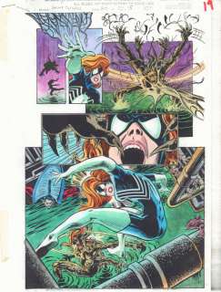 John Hoston, Tony Dezuniga - Secret Defenders #20 P.19 Color Guide Art - Doctor Druid, Spider-Woman, And Demon Action - 1994