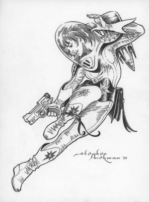 Stephen Hickman | For Sale - Rocket / Space Girl By Stephen Hickman | ComicArtFans Classifieds