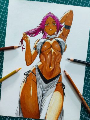 Theidleartist | A4 Yoruichi Original Pin Up Art | Raremarq (Buy It Now)