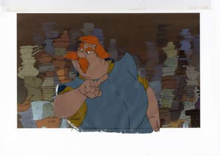 Disney Studios - Original production Cel + Copy Background - Sir Hector - The Sword in the Stone - (1963) | Catawiki