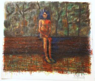 Dessin original grand format au pastel de Blutch - Méditation (2008) | Catawiki