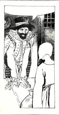 Dino Battaglia | Original illustration per Till Ulenspiegel. Cm. 9x18. Ink on board. Mint. Codice 2225. | Segni e Disegni