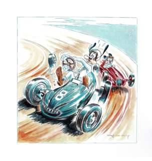 Mickey & Pluto Racing McLaren - Original Painting - Tony Fernandez | Catawiki