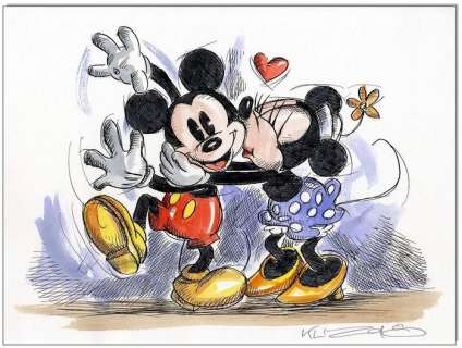 Donald Duck - Mickey and Minnie Mouse In Love - Unicum | Catawiki