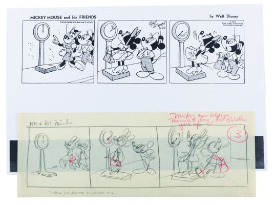 Lot 220 - A Mickey Mouse and His Friends Original Comic Strip Drawing. | Van Eaton Galleries