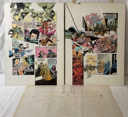 THE FANTASTIC ADVENTURES OF ADAM ANT ’THE SCARLET RUNNER’ - 2 Original pieces of comic art by John | Excalibur Auctions