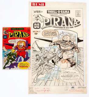 Thrill-O-Rama No 2 The Pirana original front cover artwork (1966) by… | Comic Book Auctions ltd