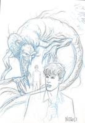 Marco Nizzoli | Original sketch for Dylan Dog. Cm. 21x29,5. Pencil and coloured pencil. Signed. Code 2236. | Segni e Disegni
