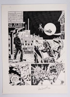 Lot 266 - Ron Smith 2000 AD Prog #868 Inked Story Pages Thargs Future Shock The Night Stanta (Fleetway, 1994) | Stanley Gibbons Baldwin’s