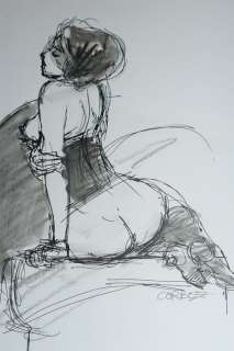 Corboz, Yannick - Illustration originale - esquisse d’une femme nue | Catawiki