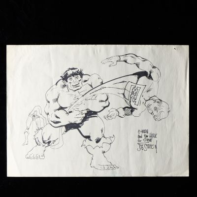 Lot 456 - Joe Staton Original Comic Hulk Character Drawing | misc / divers