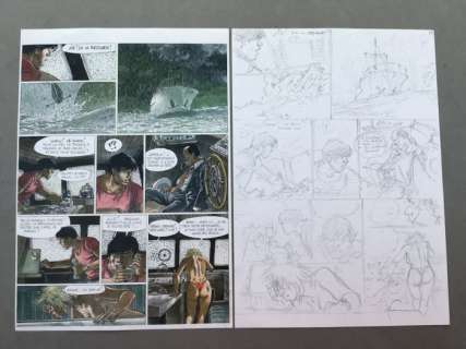 Hermann - Planche originale crayonnés - Bernard Prince T.18 - Menace Sur le Fleuve  - (2010) | Catawiki