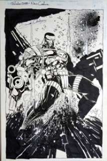Simon Coleby - Punisher 2099 Full Page Pin-Up Art