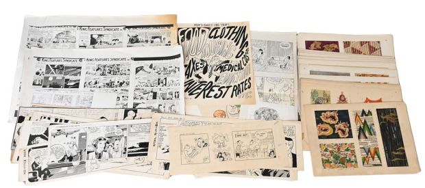 Lot 114 - Group of Cartoon Strips Assorted original comic and cartoon strip artwork, including multiple panel dailies and… | misc / divers