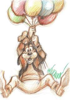Goofy Celebrates Spring!  - - Original Drawing - Joan Vizcarra  - Art original | Catawiki