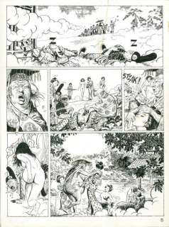 Manara, Milo | LE SINGE. Encre de Chine pour la planche 5 de ce roman graphique | Coutau Bégarie