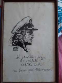 Attilio Micheluzzi - original dedicace "Capitan Erik" - Page volante - (1976) | Catawiki