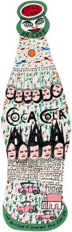HOWARD FINSTER COCA-COLA BOTTLE HAND PAINTED SOUTHERN FOLK ART OUTSIDER ART. | Hake’s