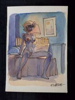 Maltaite, Eric - Dessin original en couleur - Nu féminin | Catawiki