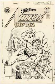 ACTION COMICS #467 COMIC BOOK COVER ORIGINAL ART BY BOB OKSNER.