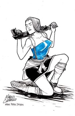 Marco Carrillo | Resident Evil Jill Valentine 6.3x9.8 Pin-Up by Marco Carrillo | Raremarq (Buy It Now)