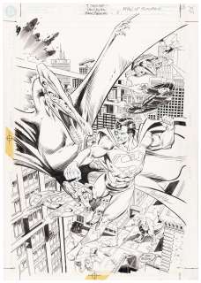 SUPERMAN: THE MAN OF TOMORROW #11 COMIC BOOK COVER ORIGINAL ART BY PAUL RYAN. | Hake’s
