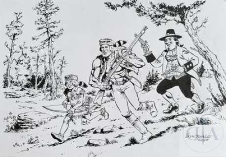 Amouriq/Le grand Blek. Dessin original illustrant le heros… | Dagoty