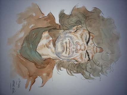 Frisano, Thomas | Original drawing in colour  - Hommage to Giraud | Catawiki