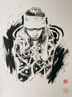 David Mack - Kushala Ghost Rider Brush & Ink Cover Study Illustration