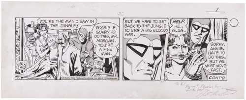 THE PHANTOM ORIGINAL ART DAILY STRIP LOT OF FOUR BY GEORGE OLESEN & KEITH WILLIAMS. | Hake’s