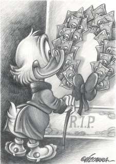 Scrooge McDuck - R.I.P. - Original Drawing - Vizcarra, Joan - Page volante - Art de crayon | Catawiki