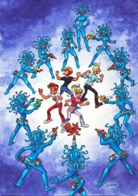 Lot 576 - Dany. Illustration originale Spirou Gorgone | BDEnchères