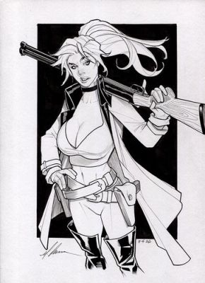original,mario chavez,comic art,pinup,sketch,9"x12,elisa bloodstone | eBay US (Buy It Now)