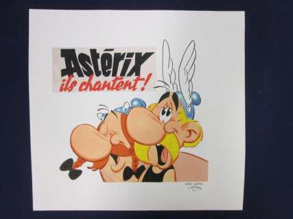 Frisano, Thomas  - Dessin original Astérix en couleur (aquarelle et gouache) - Hommage Ã  Uderzo | Catawiki