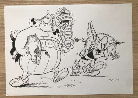 Formosa, Gil - Dessin original - Astérix et Obélix chassent le sanglier | Catawiki