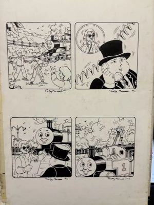 Lot 10 - Thomas The Tank Engine & Friends Original Unique Quad Artwork 1992 Free Post In UK | misc / divers