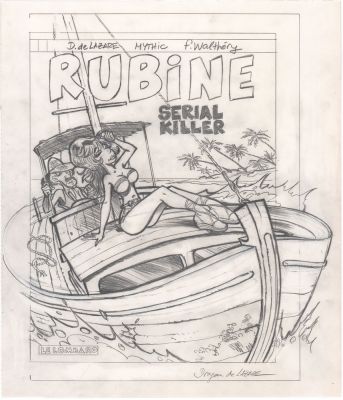 Dragan de Lazare - illustration originale Rubine , projet de couverture de Serial killer | Galerie des bulles