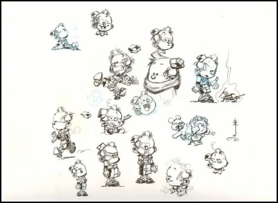 Lot 184 - Dan. Page de croquis de recherches | BDEnchères