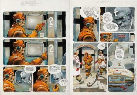 BILAL Mémoires d’Outre-espace Encre de Chine et de couleur pour ces 2 | Millon